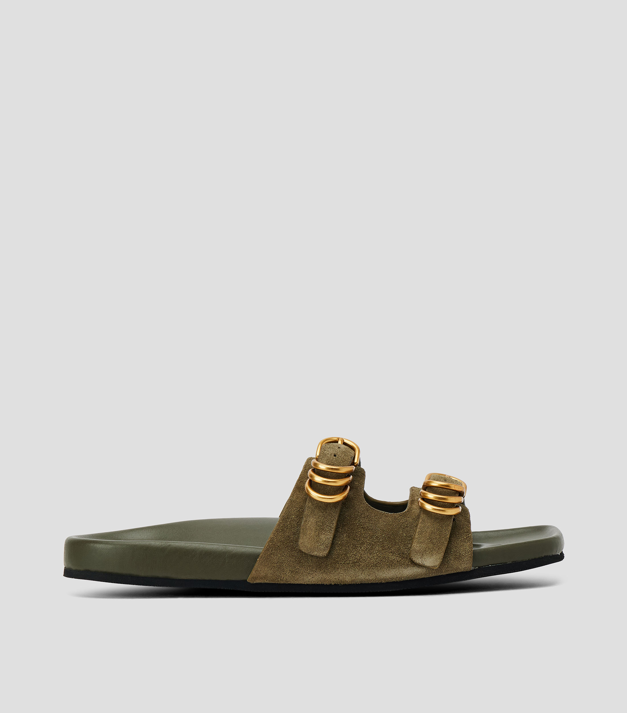 Sandalias planas en piel Mujer
